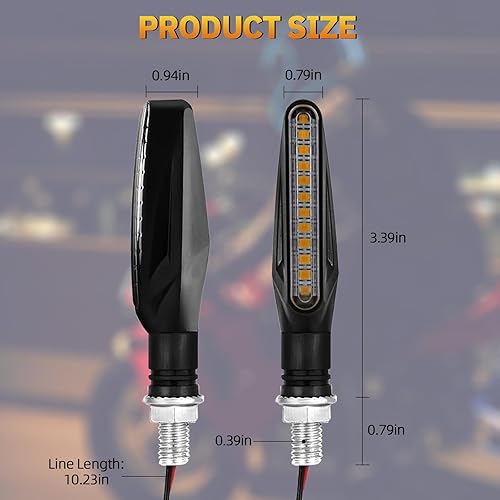Miniatura 3 de Señales de giro LED para motocicleta, luz intermitente de freno  Señales de giro LED con luces de freno, luces de freno de motocicleta de 12 V