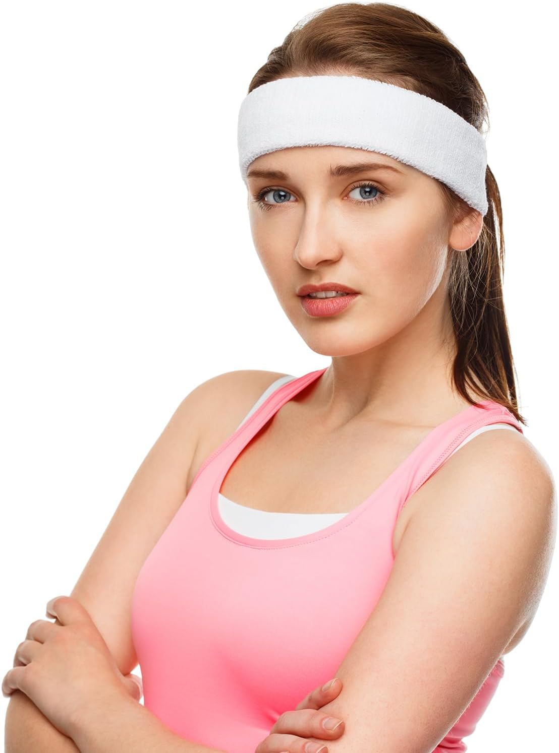 ONUPGO 3 Pack Sweatbands Sports Headbands for Men & Women,Cotton Headband Terry Cloth Sweatband for Tennis,Basketball,Football,Gym,Working Out - Moisture Wicking Elasticity - Image 2