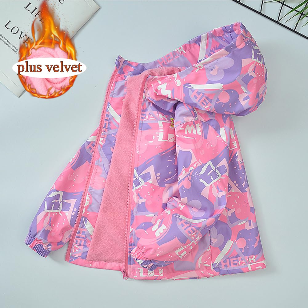 Manteau de pluie imperméable pour enfants en velours léger portable respirant camouflage rose bleu