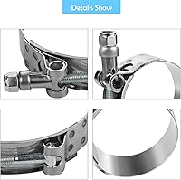 Vista 5 de 4 Pack Abrazaderas de manguera con perno en T de 1 3/16 pulgadas Rango de trabajo 38-40mm para ID de manguera de 1 3/16 pulgadas, abrazaderas