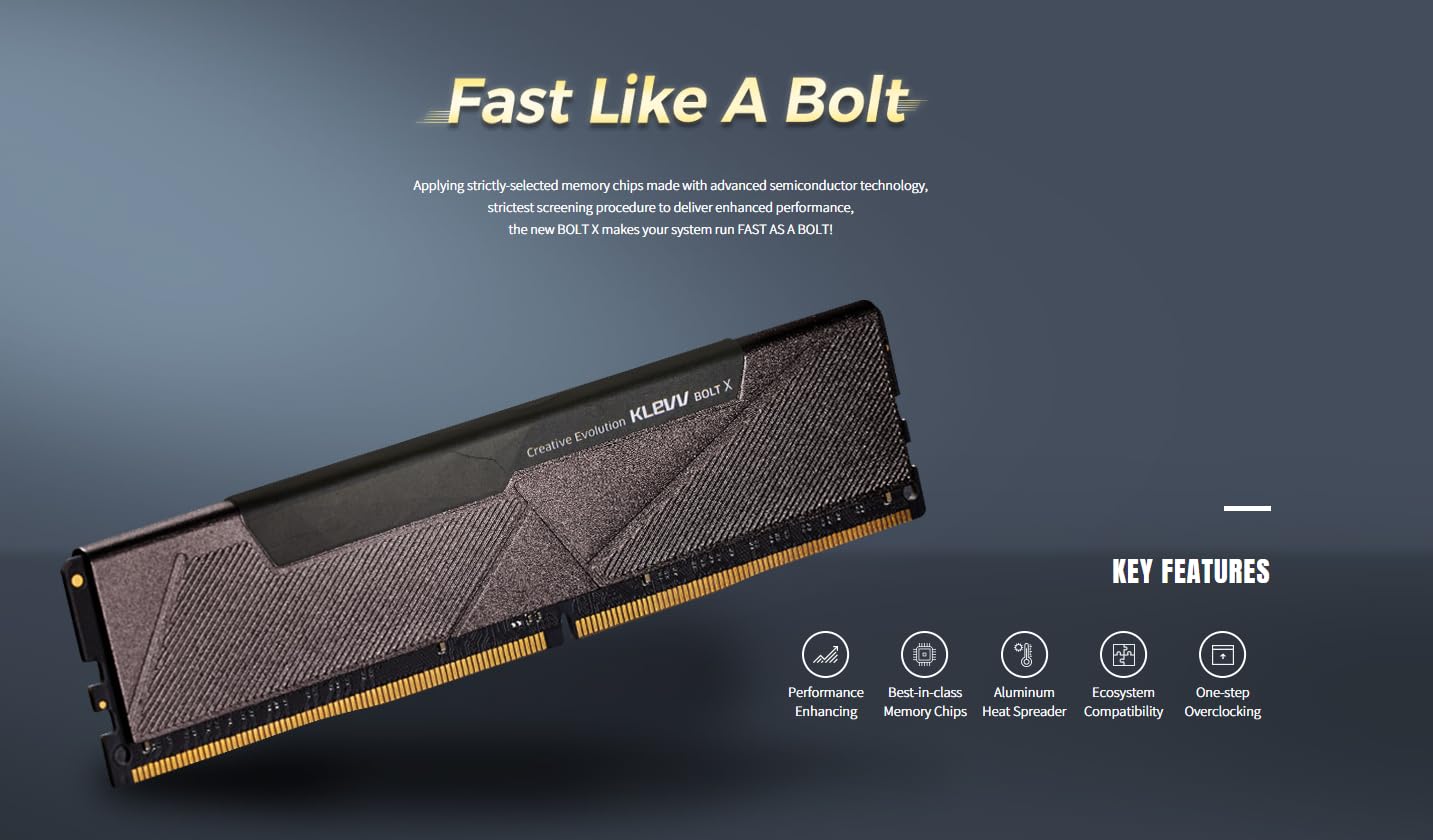 Amazon.com: KLEVV Bolt X DDR4 32GB (2x16GB) 3200MHz CL16 1.35V