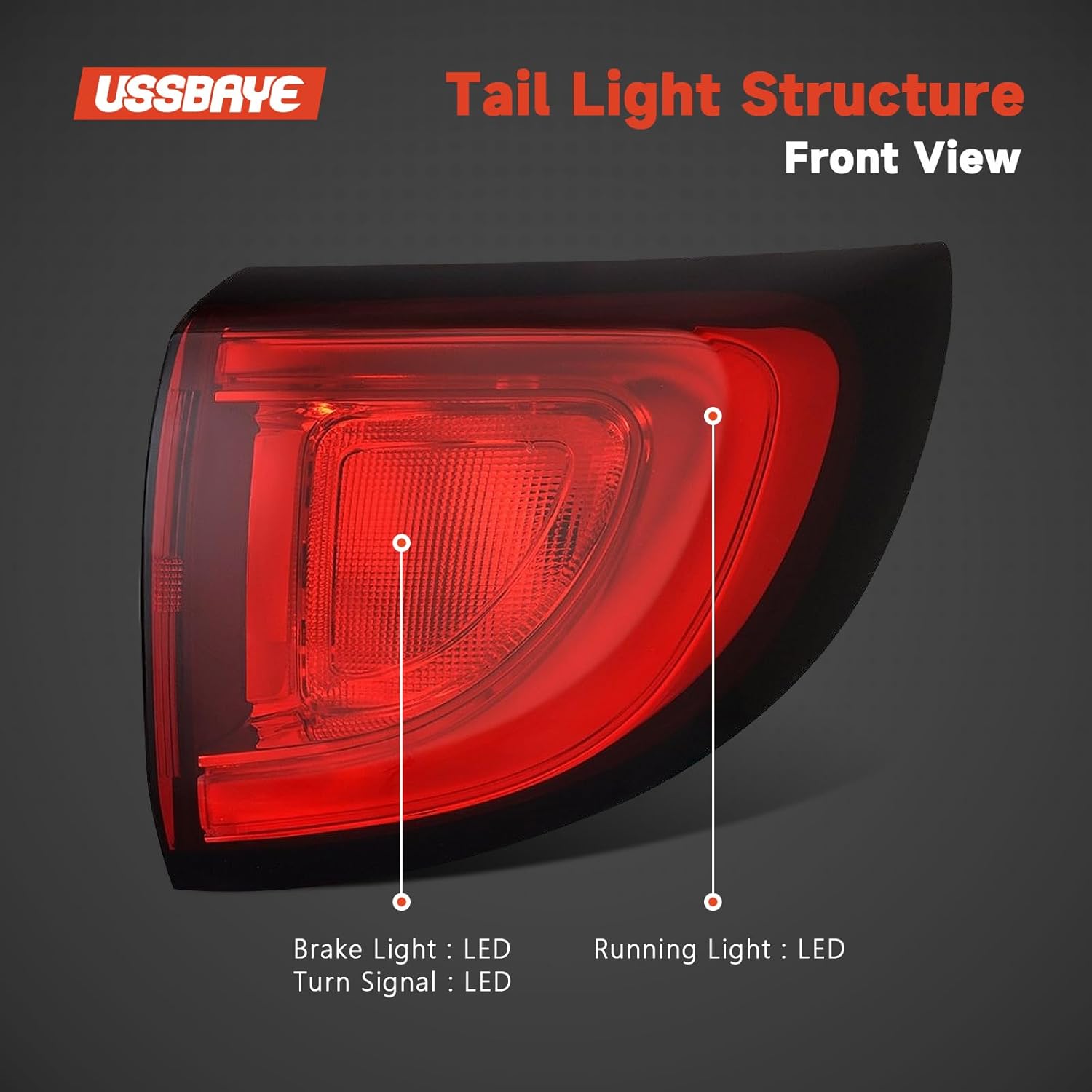 LED Tail Light Compatible with 2017 2018 2019 2020 Chrysler Pacifica Outer taillights LED Rear Lamp Assembly CH2805112 68229026AF （Right Passenger Side ）