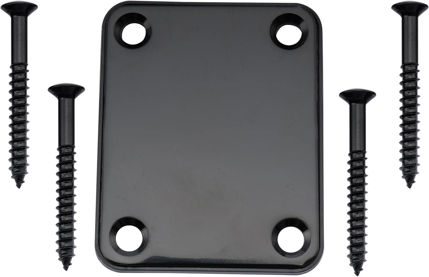 Musiclily 4 Hole Guitar Neck Plate,Black
