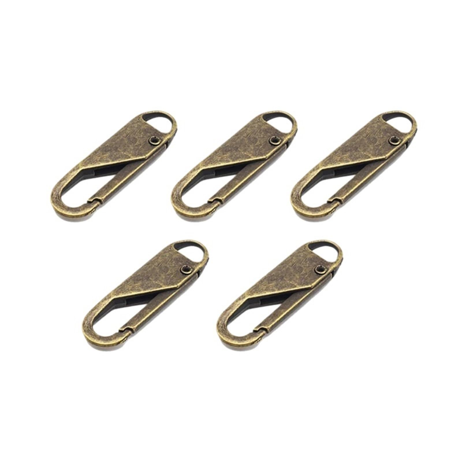 Zipper Pull Replacement Parts, Metal Zipper Pulls Multicolor 50pcs(Coppery)