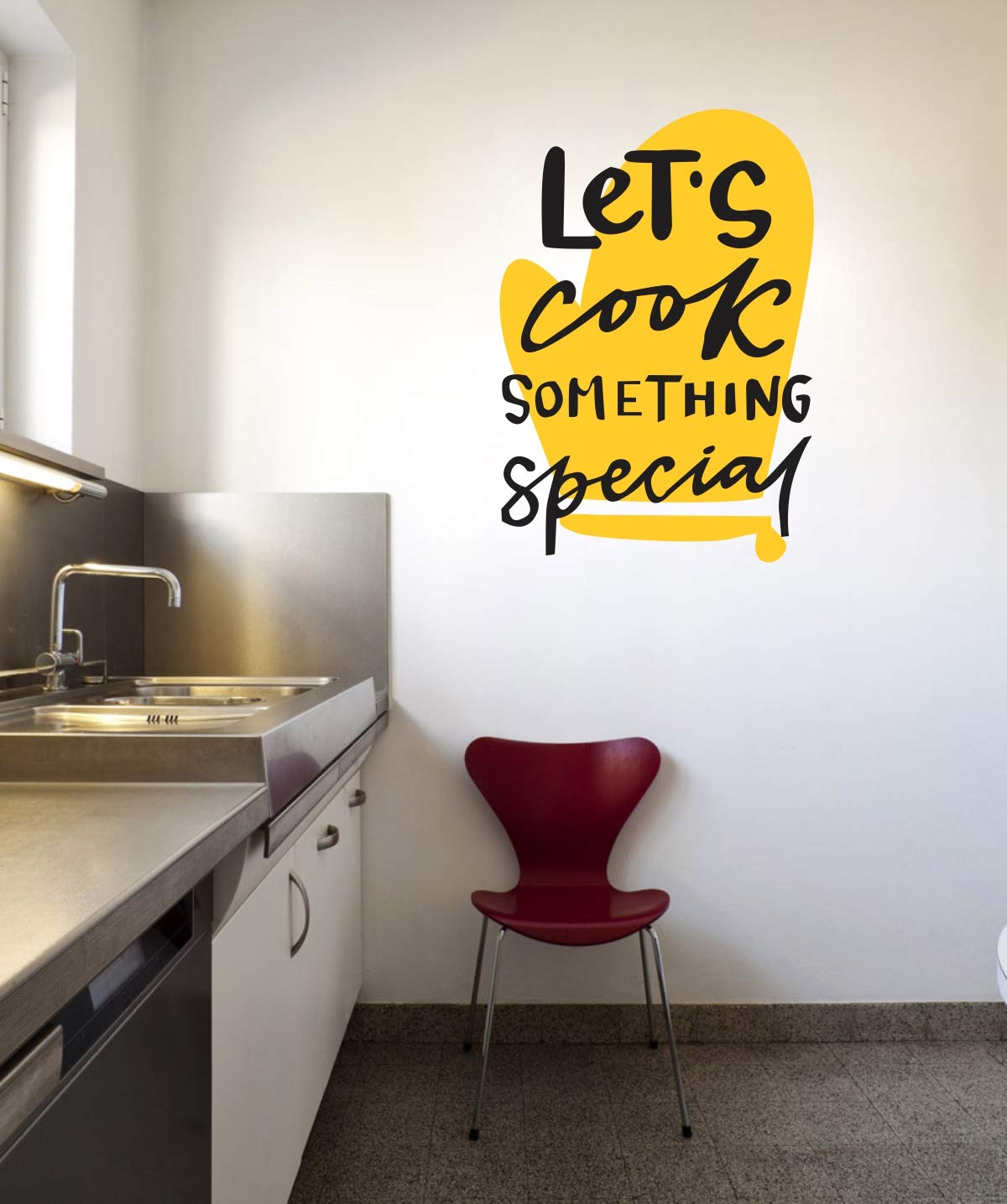 Sticker Studio Lets Cook Wall Sticker & Decal (PVC Vinyl, Size - 58 Cm X 41 Cm)
