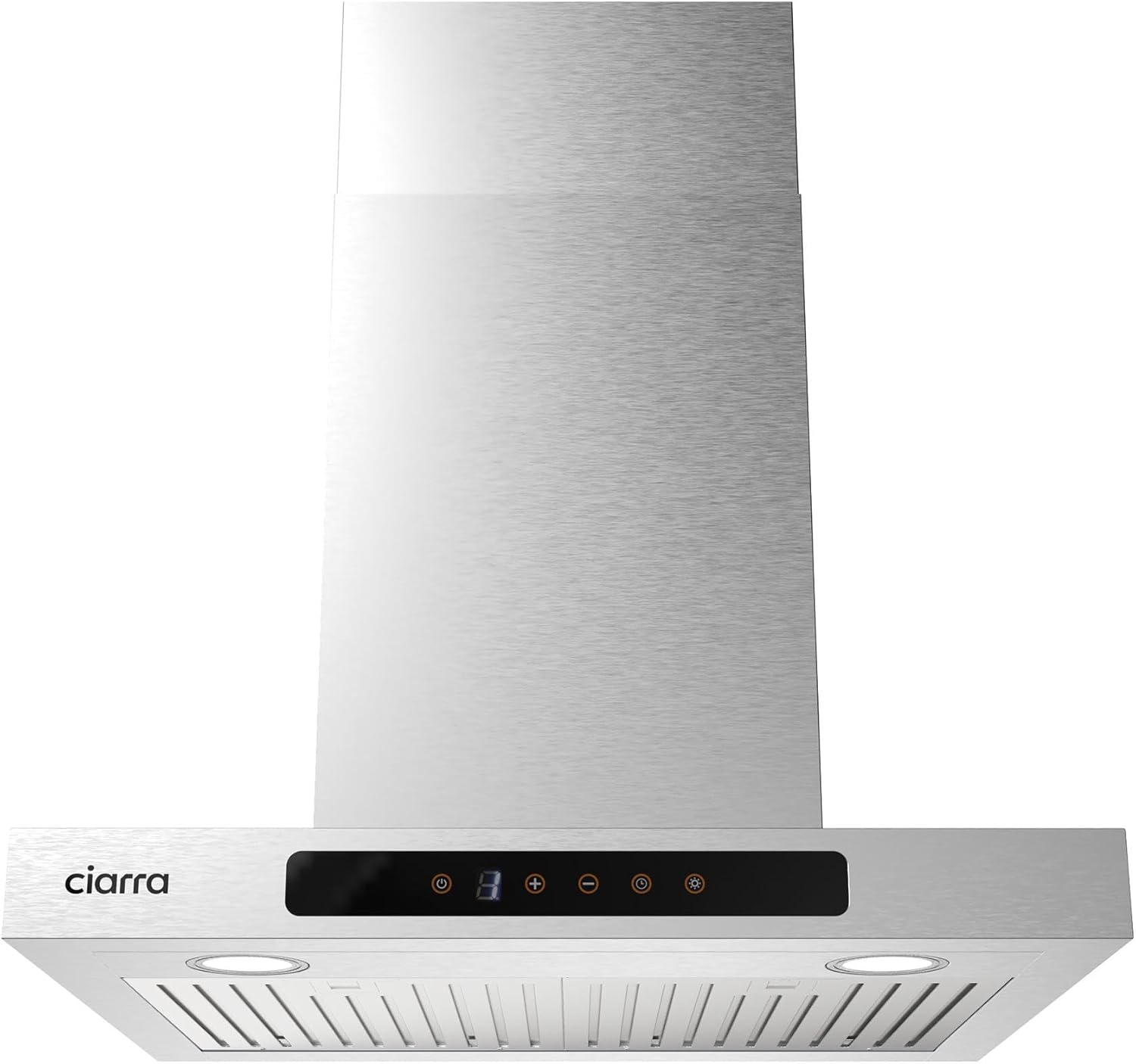 CIARRA Range Hood 24 Inch Wall Mount Range Hood in Stainless Steel, 450 CFM Stove Vent Hood for Kitchen with 3 Speed Exhaust Fan, Touch Control, LED Light, Ducted/Ductless Convertible - VTS60102
