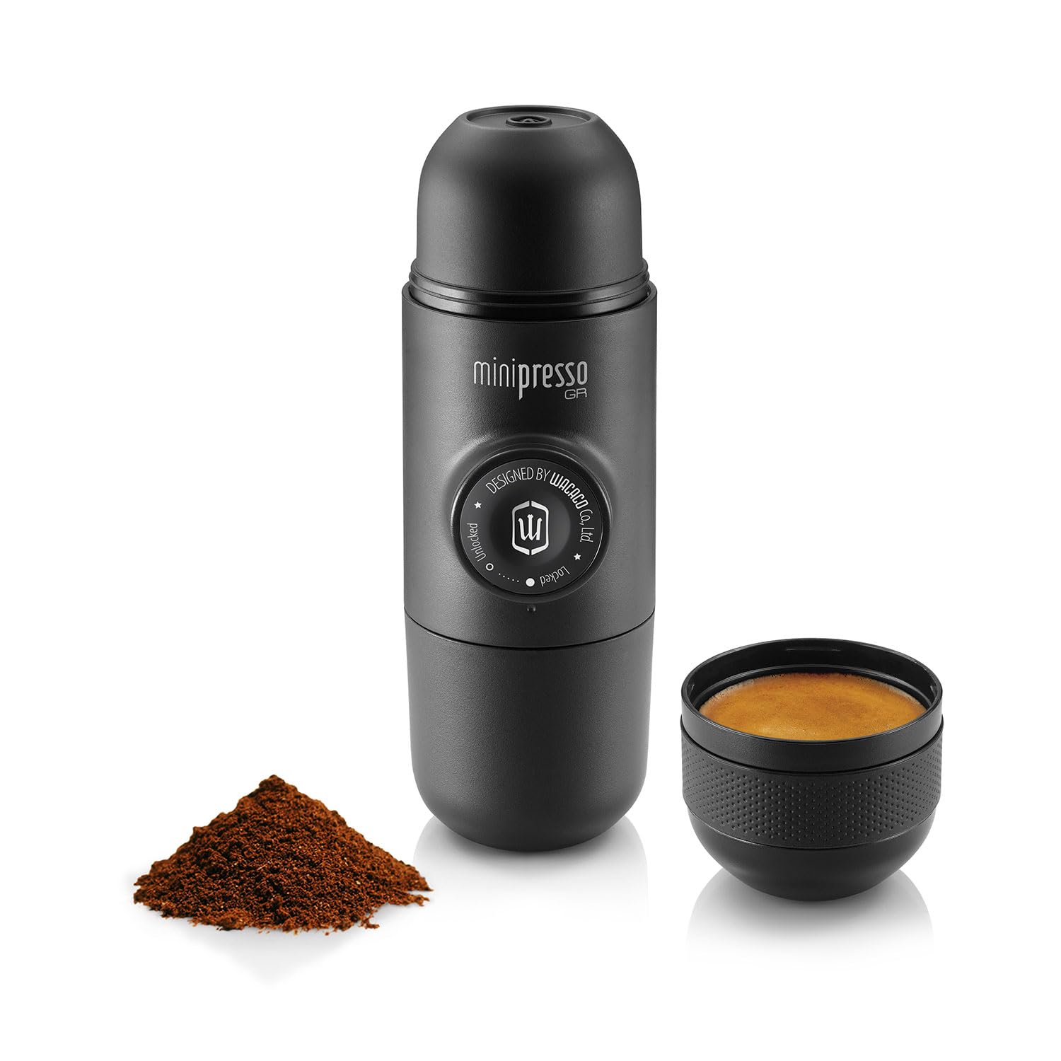 WACACO Camping Kaffeemaschine Tragbare Kompatibel Gemahlener Kaffee, Kleine Reisekaffeemaschine, Manuell von Piston Action betrieben