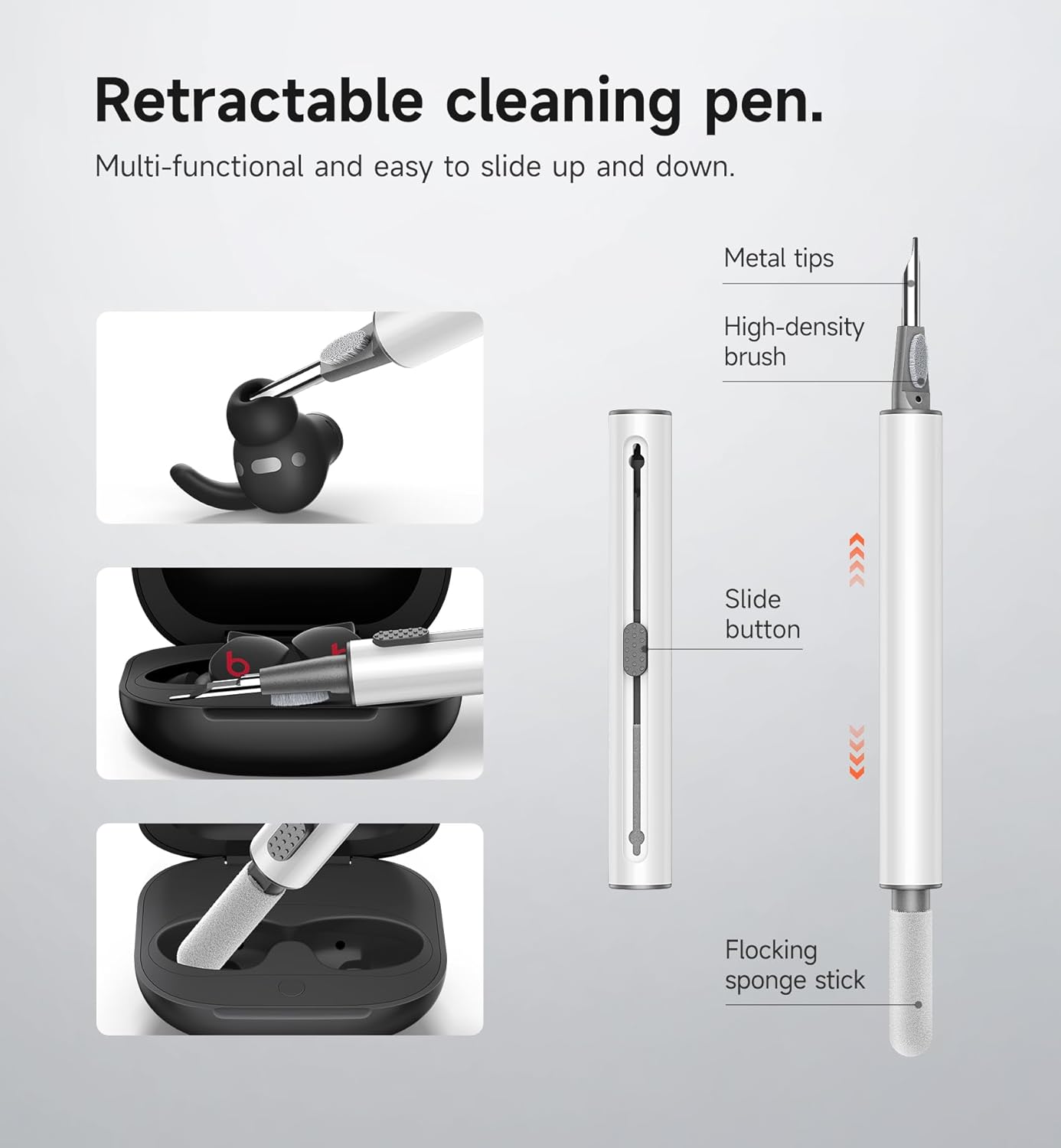 SURITCH Case Compatible with Beats Fit Pro Earbuds, Shock-Absorbing Protective TPU Shell for Beats Fit Pro Charging Case 2021 Earbuds Secure Locking System with Anti-Lost Keychain, Black - Image 6