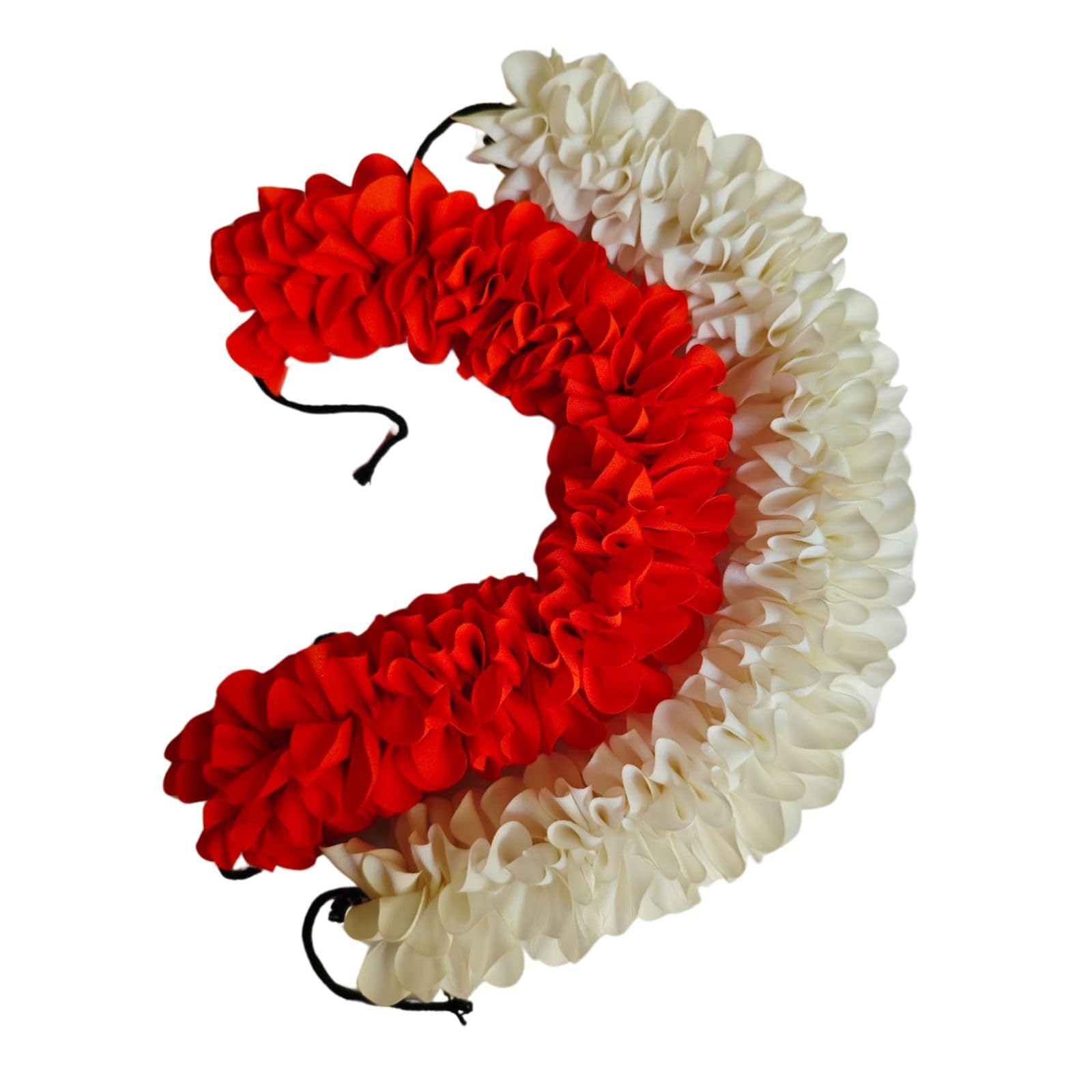 NATYAMDance Cloth White And Orange Flowers For Women/Girls (Veni)