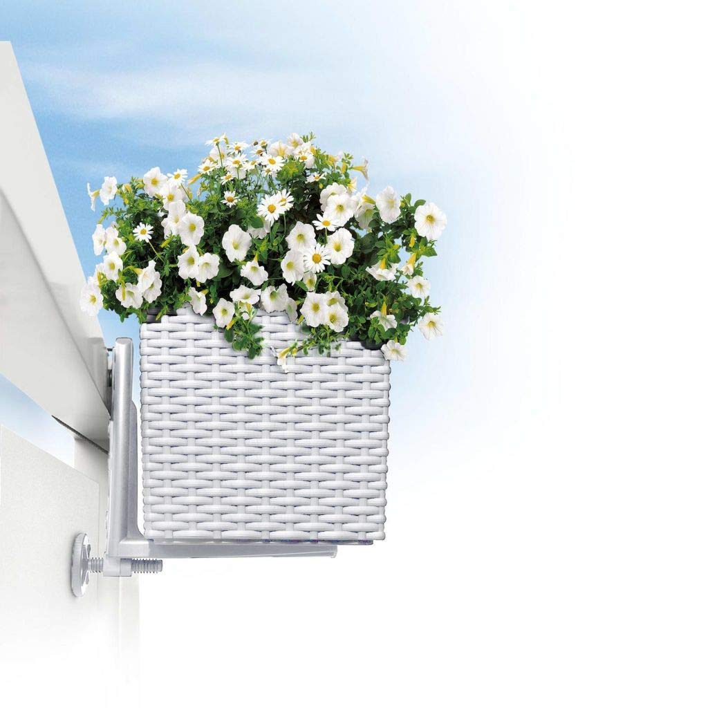 Lechuza – Accroche d'Exterieur – Accessoire pour modèle Balconera – Coloris Blanc – 4,5 x 18 x 19 cm