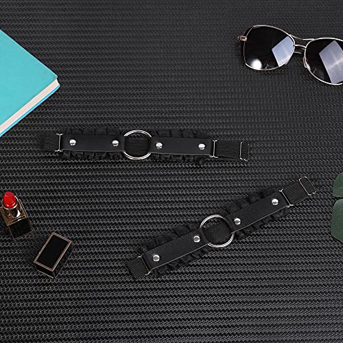 Alisikee 2Pcs Lace O-Ring Thigh Garter Belt, Adjustable Leg Garters For Women, Black #TOP6