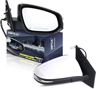 Passenger Side Power Door Mirror Compatible with Toyota RAV4 2013 2014 2015, With Heated Turn Signal Light, Manual Folding White 7 Pin