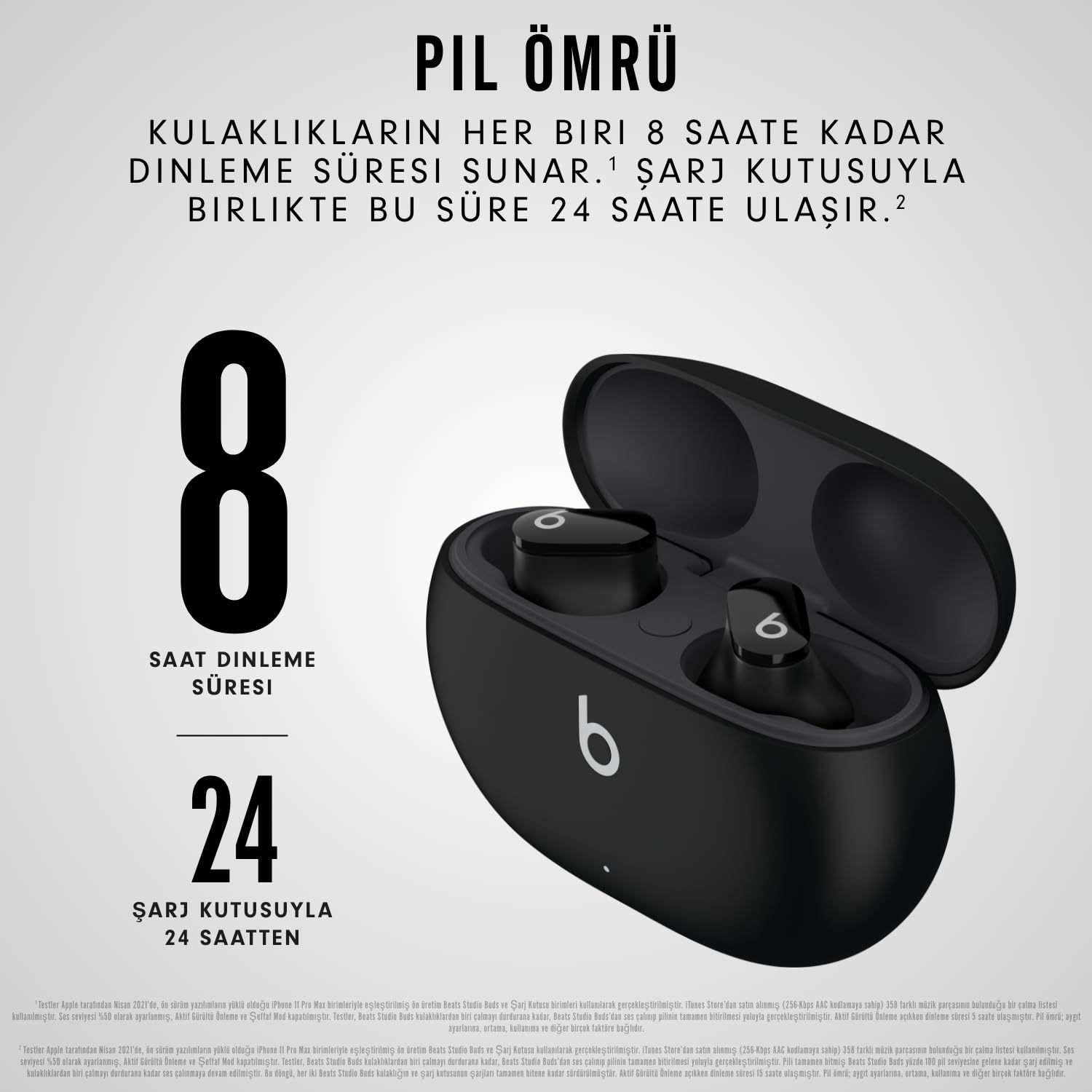 Beats Studio buds 美品 Beats Studio Buds Mj4x3ee/a Uyumlu Gürültü Önleme Özellikli Gerçek