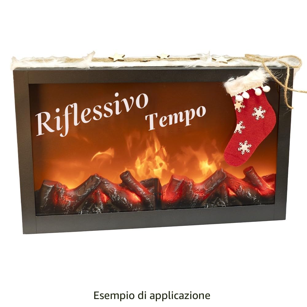 Ideen mit Herz Camino a LED, elettrico, senza riscaldamento, effetto fuoco realistico, 41 x 10 x 25 cm, con funzione timer (6 ore acceso, 18 ore spento)