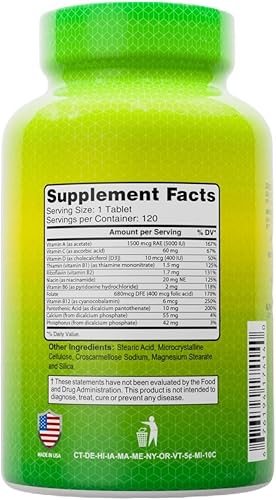 Miniatura 2 de ALFA VITAMINS Multi Daily Vitaminas Esenciales Vitaminas para Apoyar el Sistema Inmunológico y Promover un Estilo de Vida Saludable 120 Tabletas