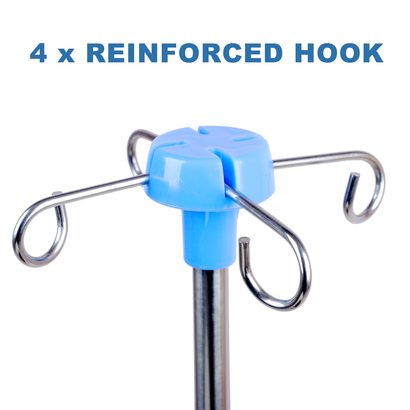 Supporto per Infusione per Sedia a Rotelle Aste per Flebo 4 Ganci Rinforzati e Base in Metallo Solido Staffa Accessori Sedia a Rotelle Inossidabile Rinforzato Altezza Regolabile da 75-133 cm