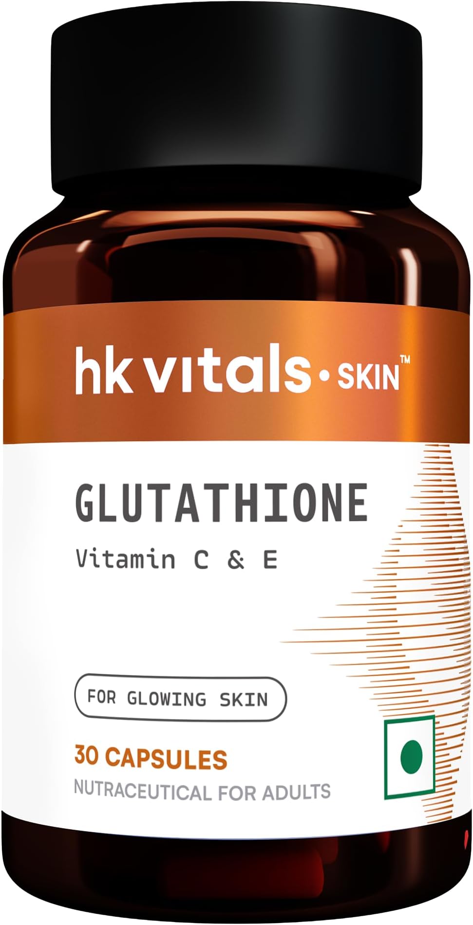 hk vitals Glutathione (30 Veg Capsules) | With Vitamin C & E, Biotin | For Skin Glow and Hydration