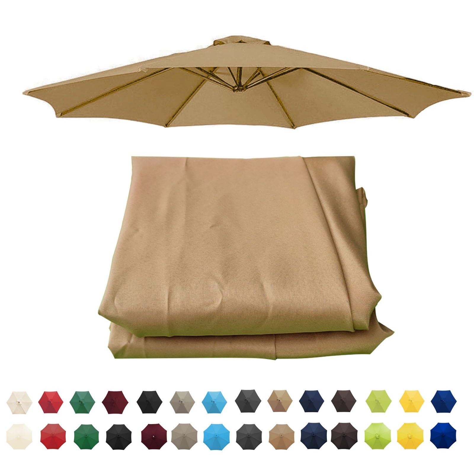 Sonnenschirm-Ersatzbezug Aus Polyester Mit UV-Schutz – Perfekt Für Balkon, Garten & Terrasse In Vielen Farben & Größen
