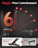 PASYOU Banc Musculation Pliable, Banc Muscu Plat et Inclinable Multi-Niveaux avec 300KG de Capacité de Charge, Réglable Banc de Musculation pour Salle de Sport à Domicile Double Cadre. - 2