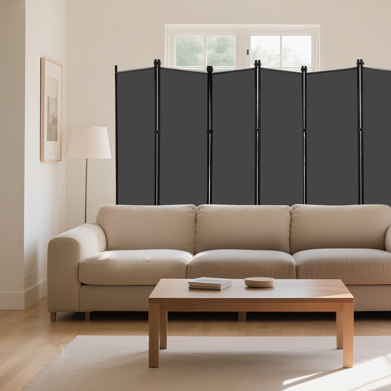 Indoor Raumteiler 6-TLG Paravent Raumtrenner Raumteiler Trennwand Umkleide Sichtschutz Spanische Wand Wohnzimmer Schlafzimmer | Umkleide Sichtschutz Spanische Wand Wohnzimmer Schlafzimmer 305x45x183 cm (BxTxH)