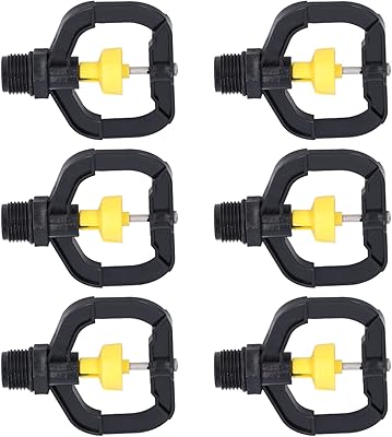 Pwshymi 12PCS Plastic Spray Nozzle, Rotating Irrigation Sprinklers Atomizing Rotating Irrigation Spray Nozzles with G1/2 Male Thread for Garden Yard Lawn