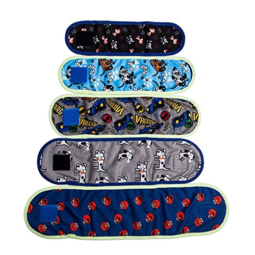 VIILER - 4 Pcs Reusable Dog Diapers and Belly Bands for Small Male Boy Dog Puppy (1XL: Adjustable 11.9"-12.2")