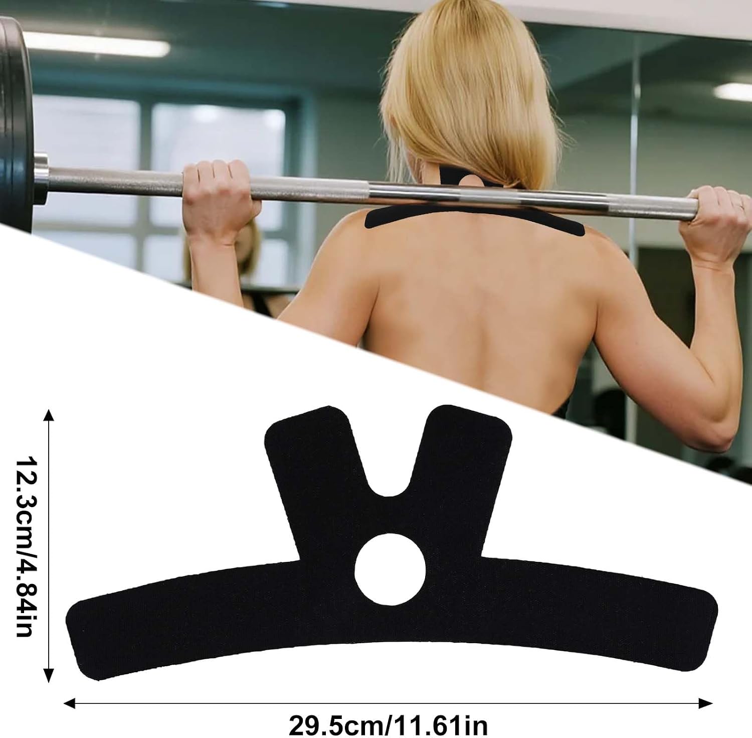 15pcs Precut Kinesiology Tape for Neck, Breathable Sweatproof Muscle Tape Elastic Athletic Sports Kinetic Strips for Neck and Shoulder Support