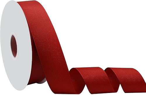 Cinta de grogrén roja de 58 pulgadas x 100 yardas para manualidades, lazos para el cabello, envoltorios de regalos, artes, costura floral de grogrén