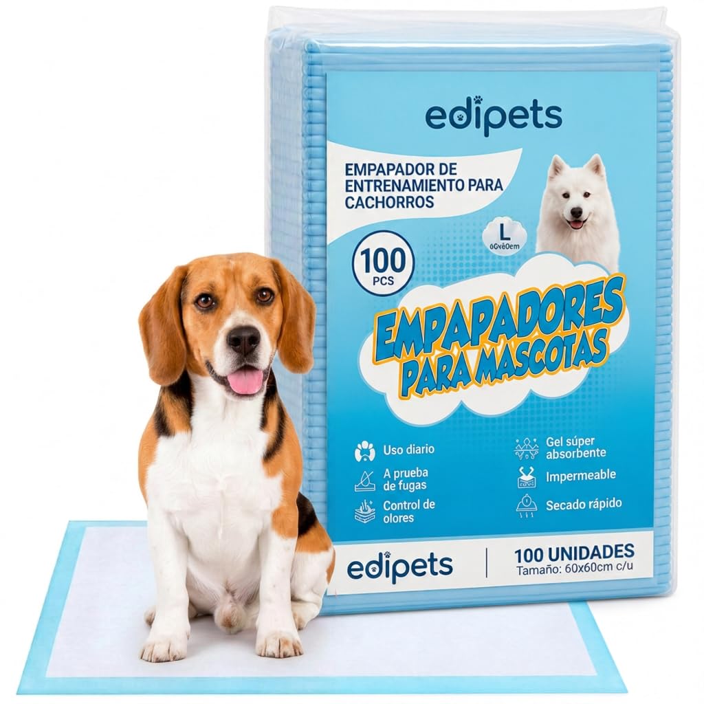 Alese Chien Edipets 60x60 cm | Tapis absorbant jetable pour chiot (Lot de 100)
