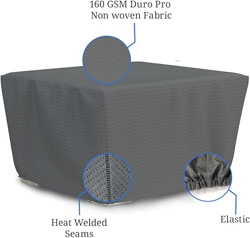 Miniatura 4 de Covers  all Cubierta cuadrada para hoguera con elástico 160 GSM Duro Pro resistente a los rayos UV hecha de tela transpirable no tejida ideal para