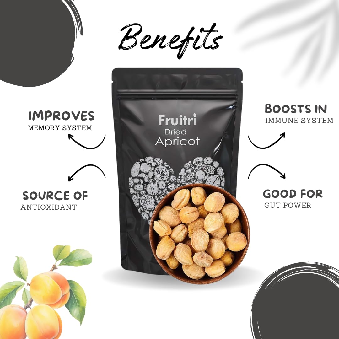 Fruitri Sweet and Fresh Dried Apricot, Khumani (Grade - Big Size) (1kg) 3