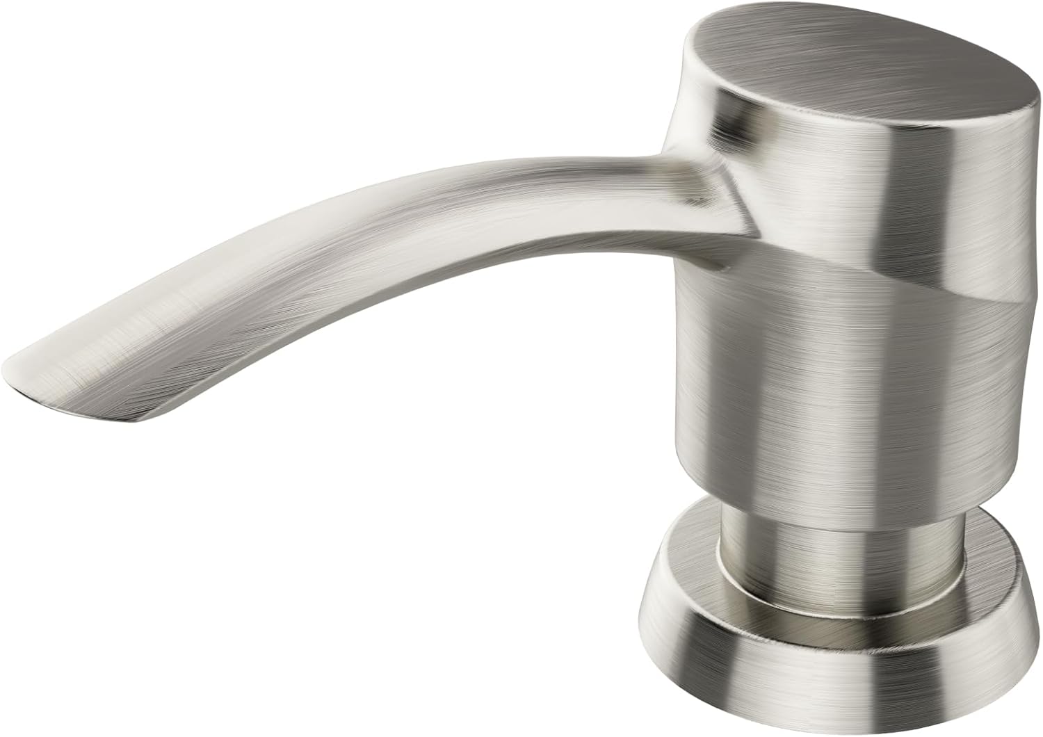 SAMODRA Kitchen Sink Soap Dispenser,Lotion Dispenser,ABS Dispenser Built-in Pump Brushed Nickel Head with 11 oz PET Bottle, Refill from Top