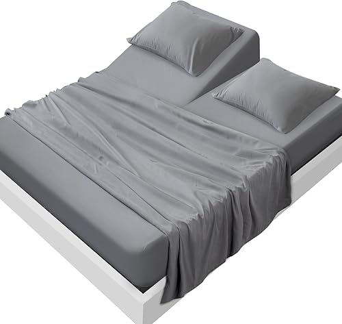 Miniatura 12 de SPRINGSPIRIT Juego de sábanas para sofá cama tamaño Queen, juego de sábanas de 4 piezas con bolsillos de hasta 8 pulgadas de profundidad, sábanas