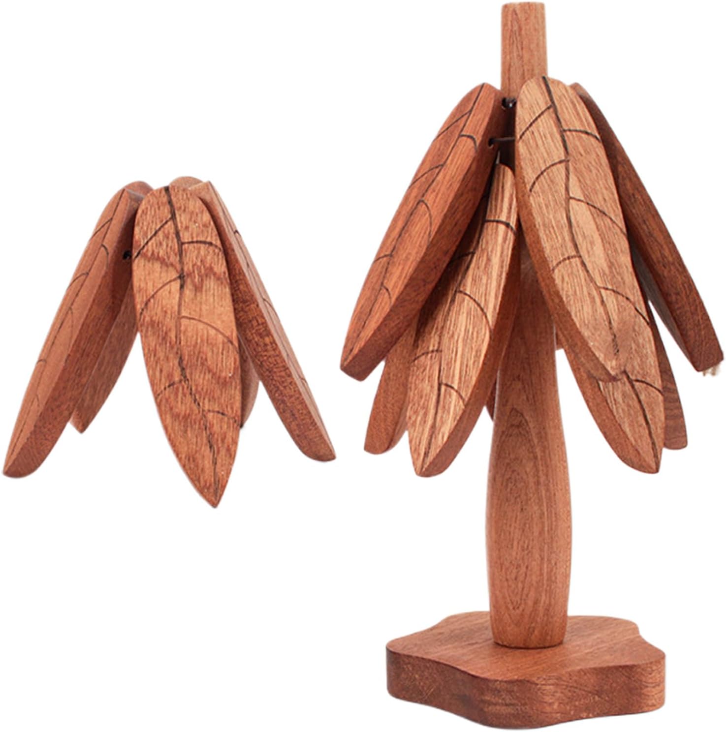 Wooden Trivet Tree Heat Resistant, Non-Slip, Set of 3