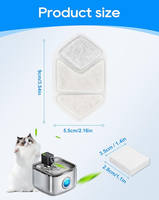 Filtros Repuesto para Fuente de Agua Gatos MyfatBOSS 8+8 Unidades miniatura 6