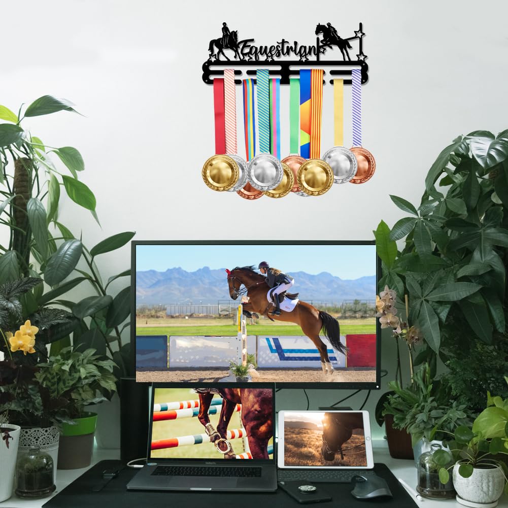 SUPERDANT Medal Hanger Display Rack Horse Stars Sports Trophy Holder Awards Ribbon Display