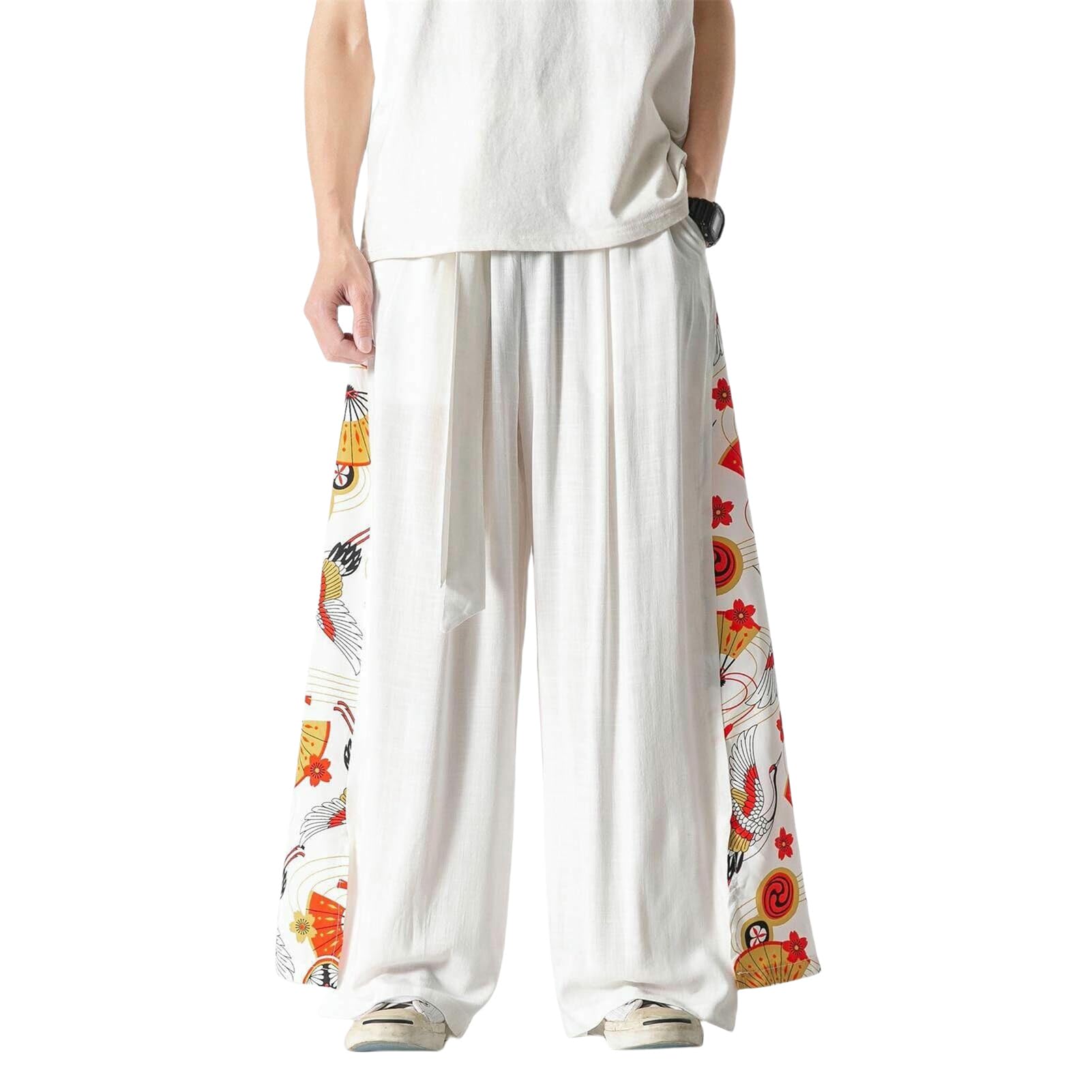 Jupe-culotte en coton et lin de style chinois pour un ete decontracte - 8