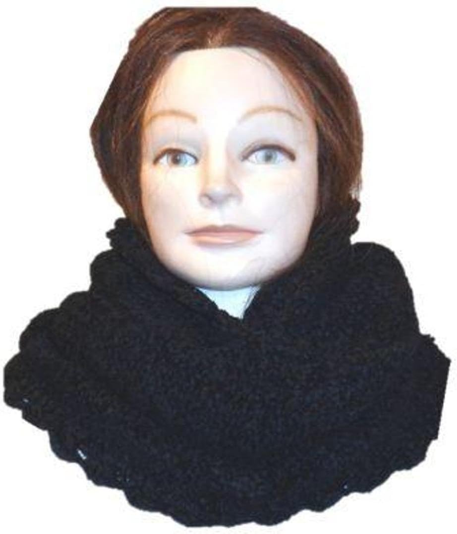 Knitted Dark Navy Chenille Winter Balaclava for Women and Teens