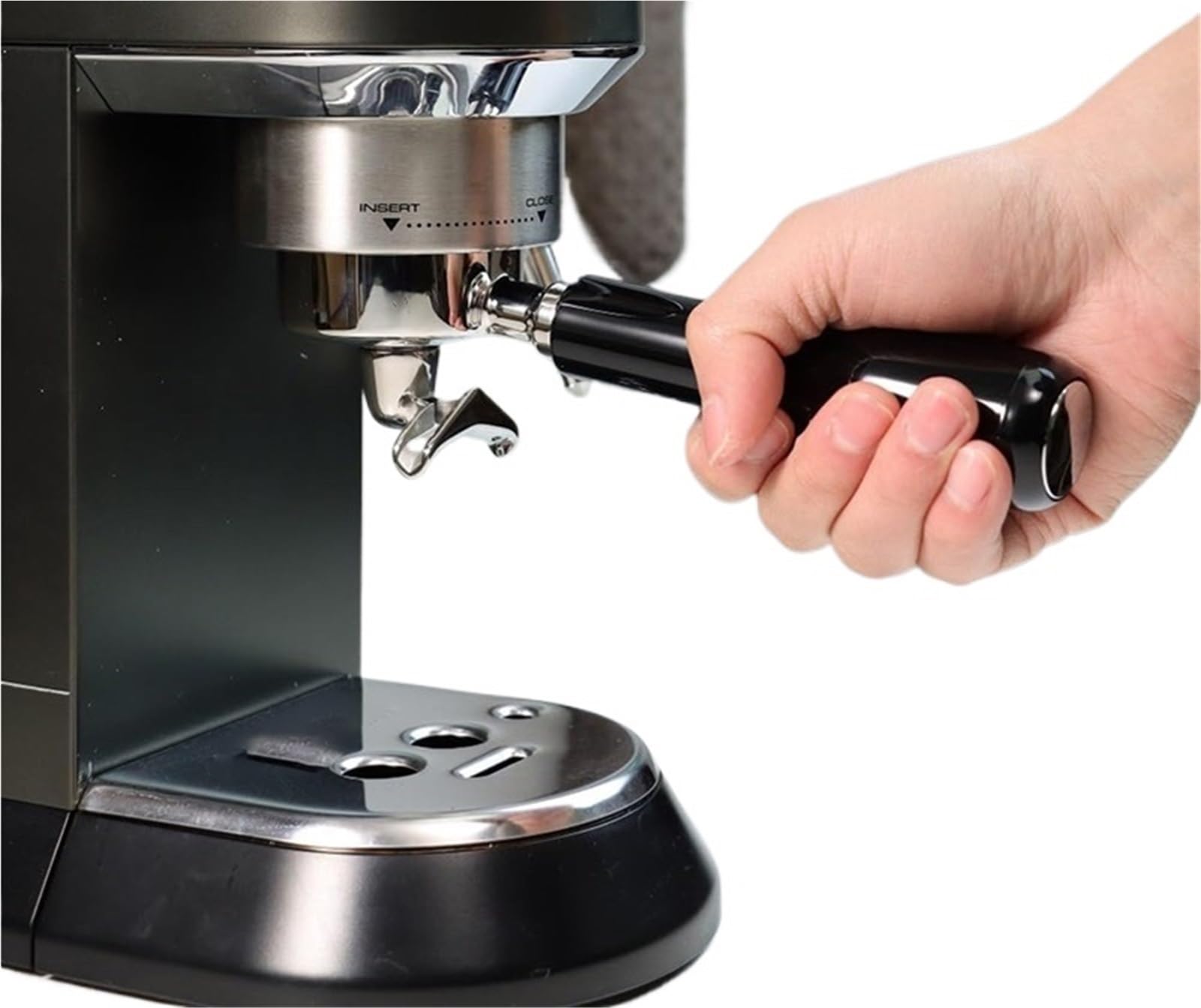 Portafiltro De Café De 51Mm Con 3 Orejas Y Doble Boquilla, Compatible Con Mango DeLonghi, Dedica EC680/EC685/EC785/EC820/EC850/EC860
