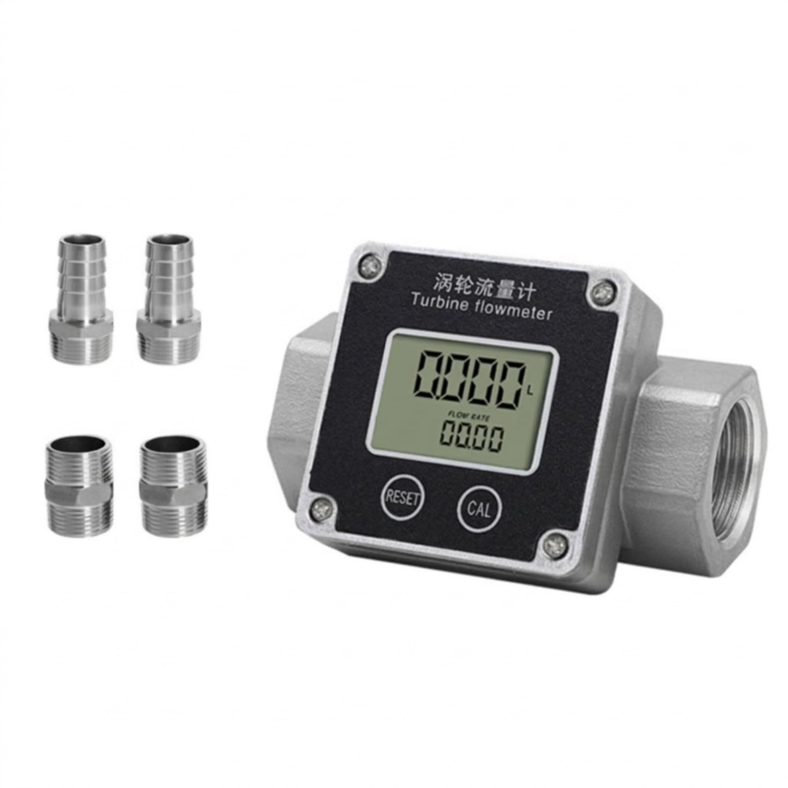 Caudalímetro Turbina con Caudalímetro con Turbina Electrónico Medidor Flujo Pantalla Pantalla Digital para Fontanería, 1 Pulgada, style to 1