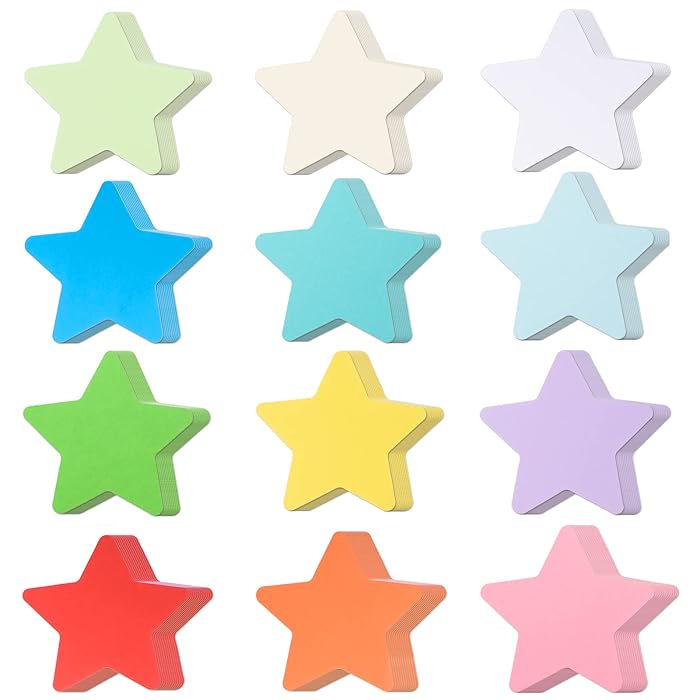 Buy 144 Pieces Large Star Cut Outs Paper Stars Shapes Assorted Color