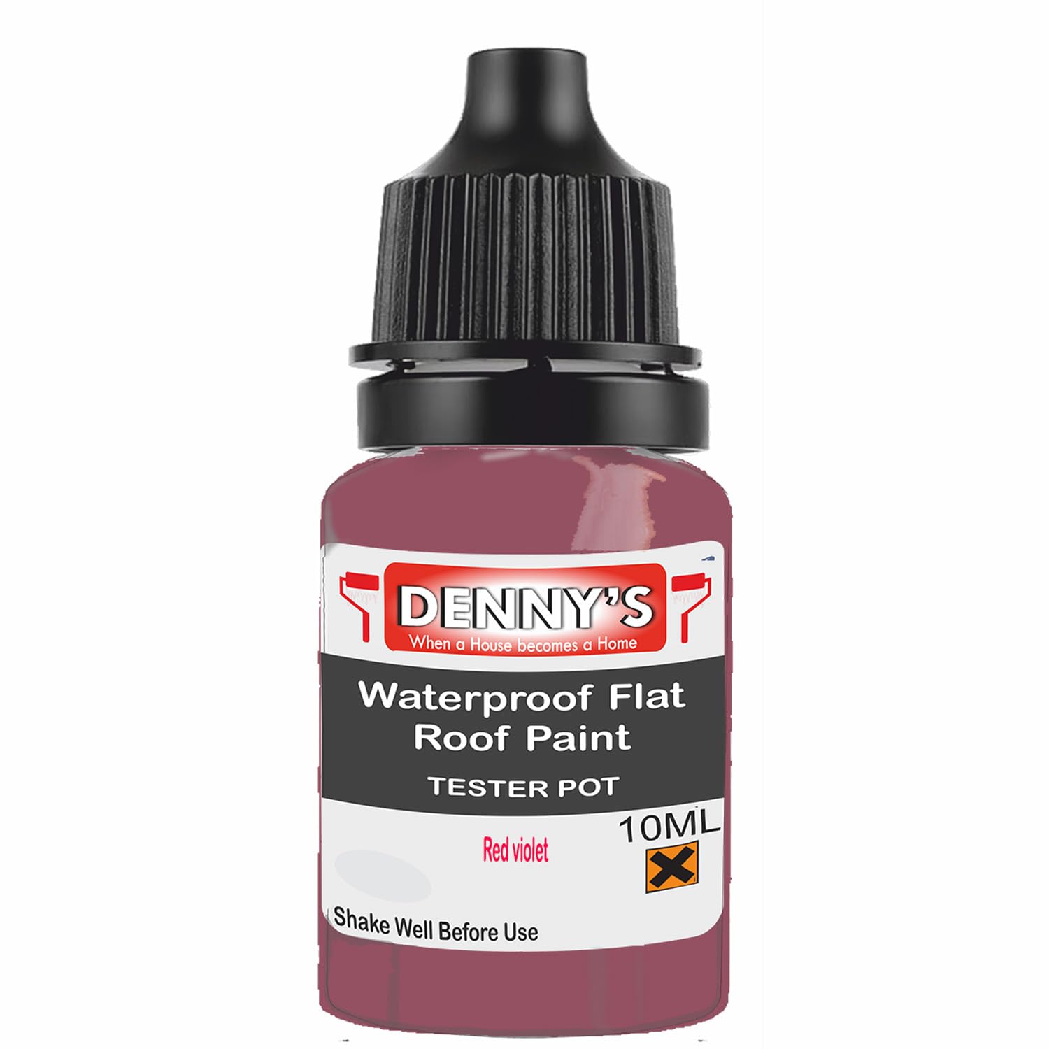 SCOOBYS PAINTS BACK IN THE MIX Chlorinated Rubber Flat Roof Paint – Waterproof Roof Sealer & Leak Repair Coating, Quick Drying, High Adhesion (Red violet, 10ML Tester Bottle)
