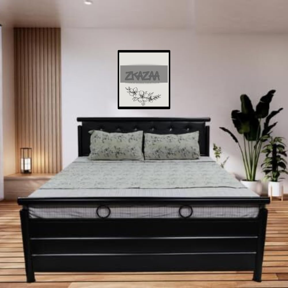 Zkazaa Double Bed Furniture with Storage Metal, Metal Hydraulic Bed, Metal Storage Bed, King Queen Size Bed with Storage and Mattress (King Size (6x6) Without Mattress)