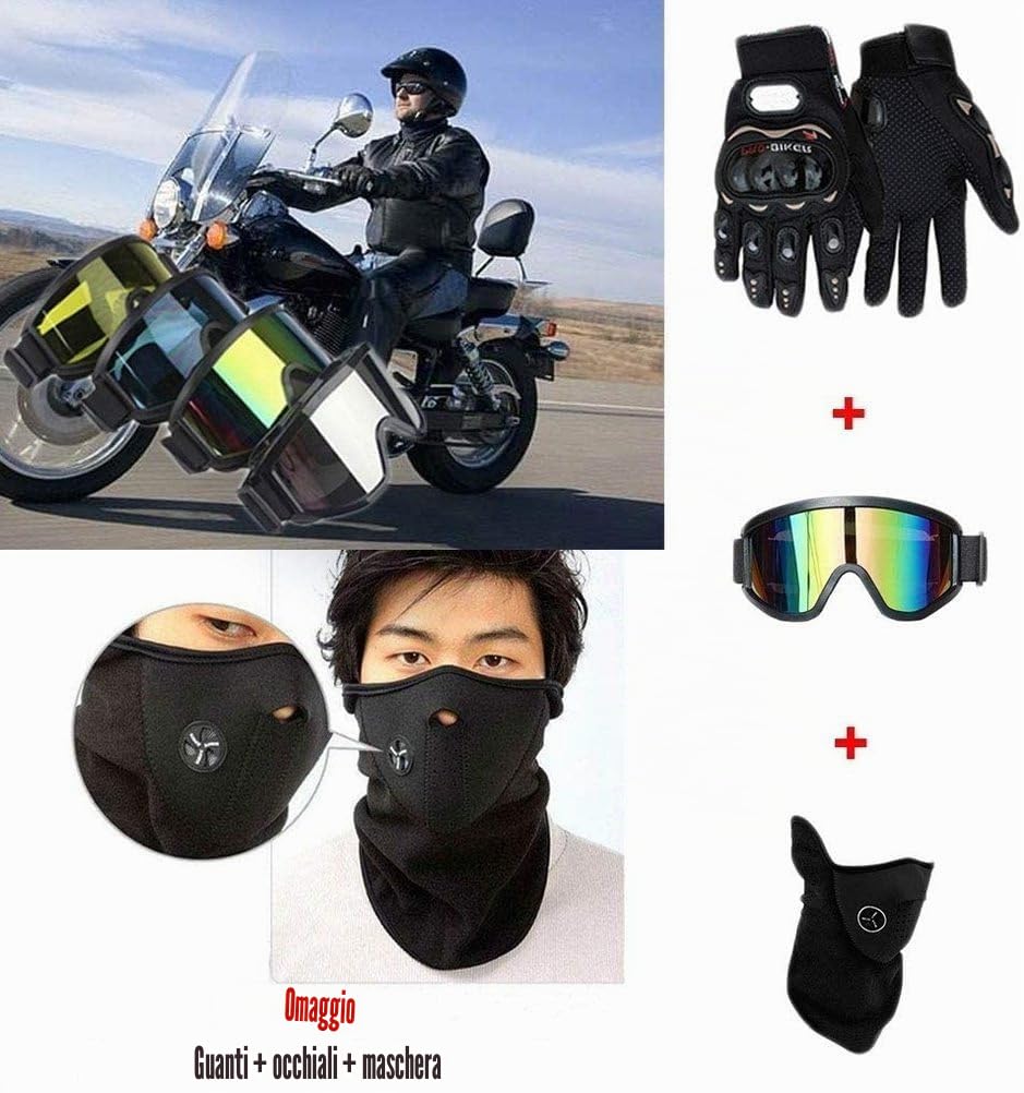 Casco da Motocross per Bambini - Nero Casco da Motociclista per Bici da Sporcizia Elettrica - Casco da Moto ATV per off-Road MTB Integrale Adulti con Occhiali