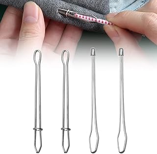 Sponsored Ad - DIY Rope Threader Clip, Metal Drawstring Threader Tool Set with Latch, Drawstrings Replacement with Easy Th...