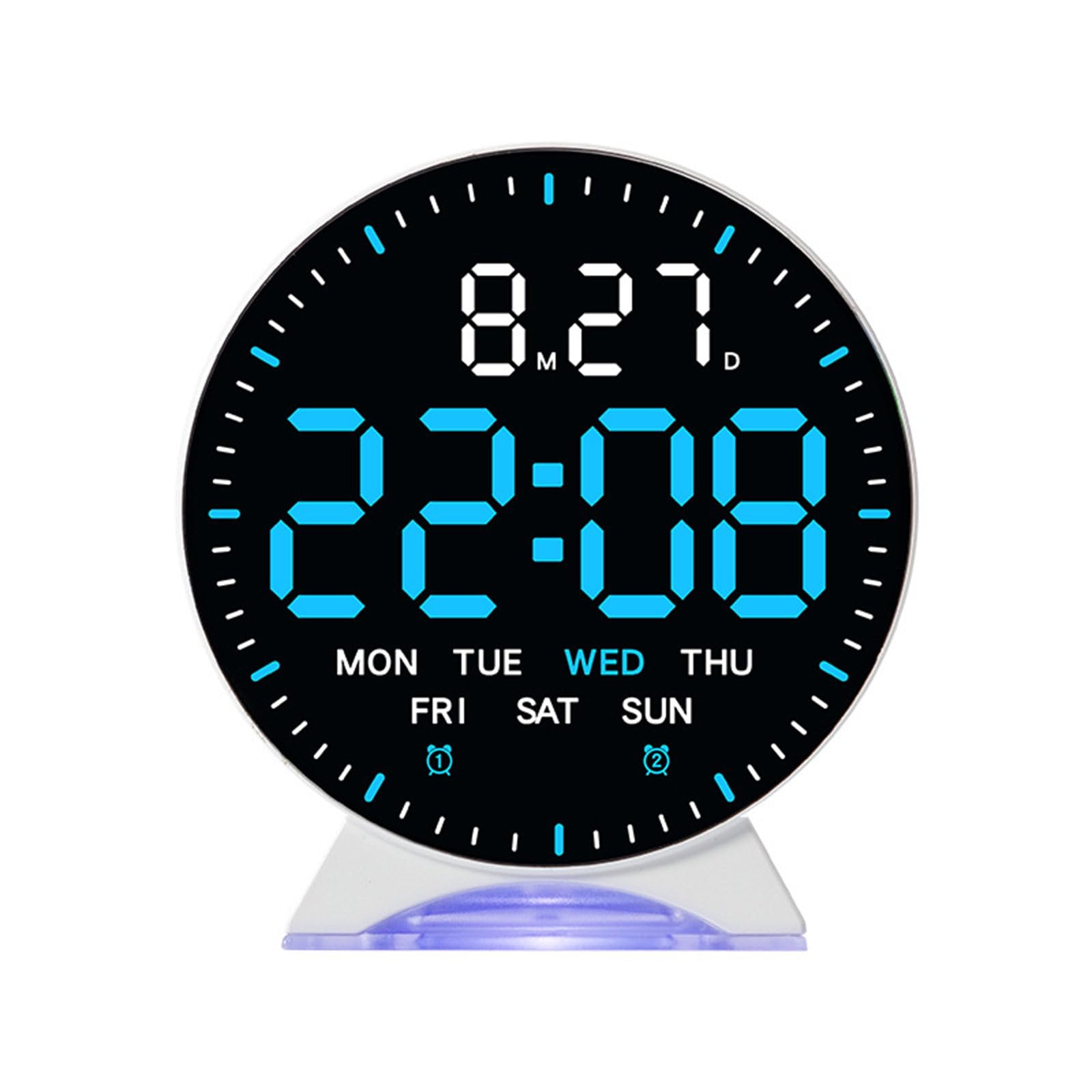 Tsophreniq Multifunctional LED Alarm Clock with Temperature Humidity Display Design Understandable Screen for Home Bedroom LED Alarm Clock Multifunctional