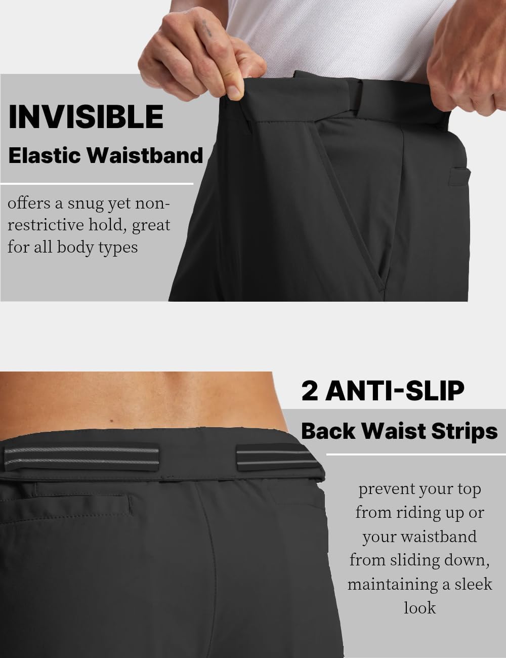 Mens Golf Pants Lightweight Quick Dry Anti-Slip Work Dress Pants 30"/32"/34" Stretch Casual Slacks with 4 Pockets - Image 3