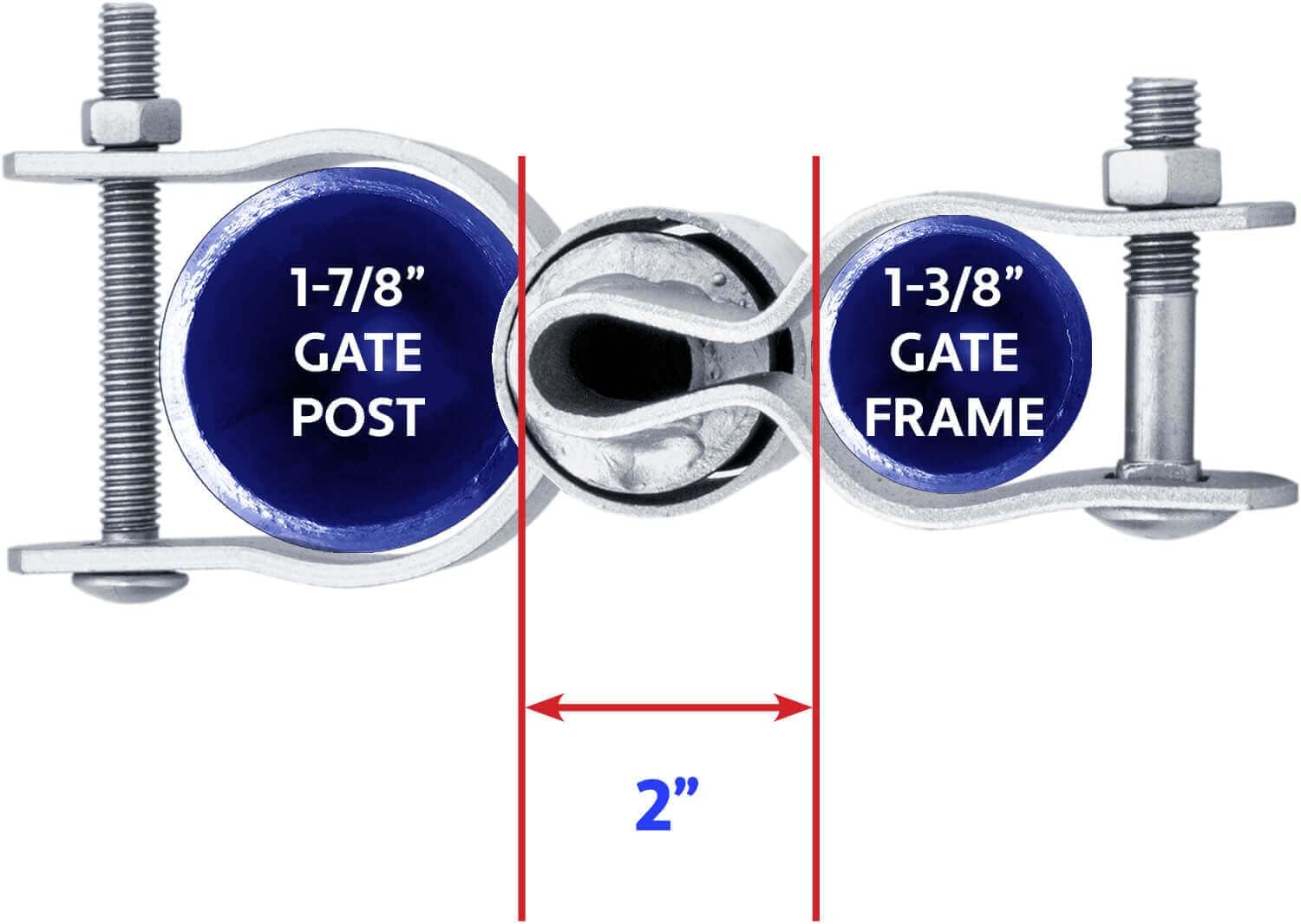 Chain Link Gate Spring Closer for 2-3/8" (2-1/2") x 1-3/8" CASE Qty 12