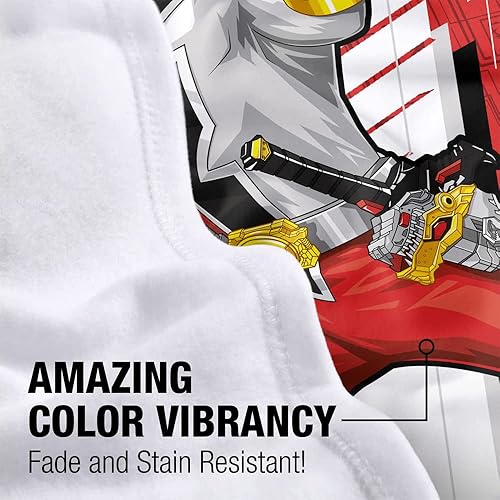 Miniatura 2 de LOGOVISION Power Rangers Dino Fury, 36 x 58 pulgadas, manta de forro polar de personaje Red Ranger