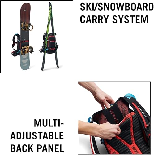 Miniatura 5 de USWE Pow - Mochila de esquí y snowboard con protector de espalda, para hombres y mujeres. Paquete de hidratación de nieve aislada con protección